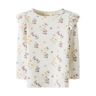 Lil Atelier Gavo Eko Slim Top NOOS - Coconut Milk/Flower Mix - 92 cm