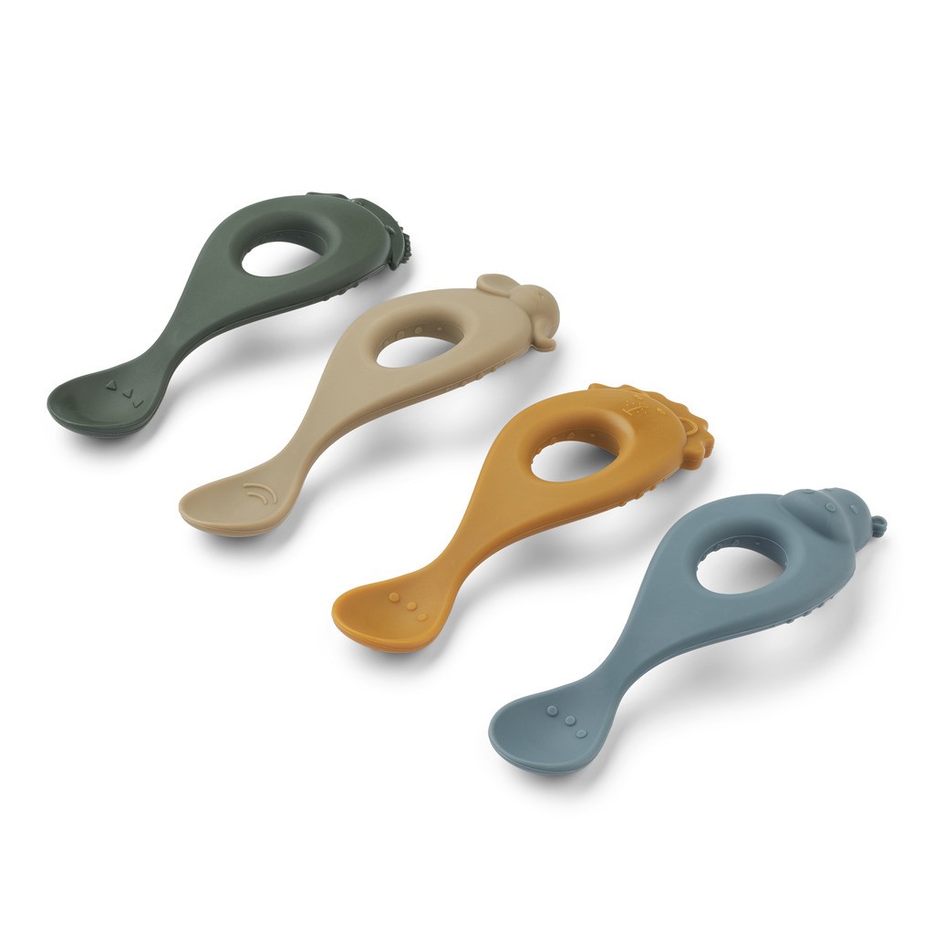 Liewood Liva Silikone Skeer 4 stk. - Safari/Blue multi mix