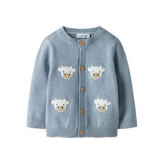 Name It Lional Strik Cardigan - Dusty Blue - 50 cm
