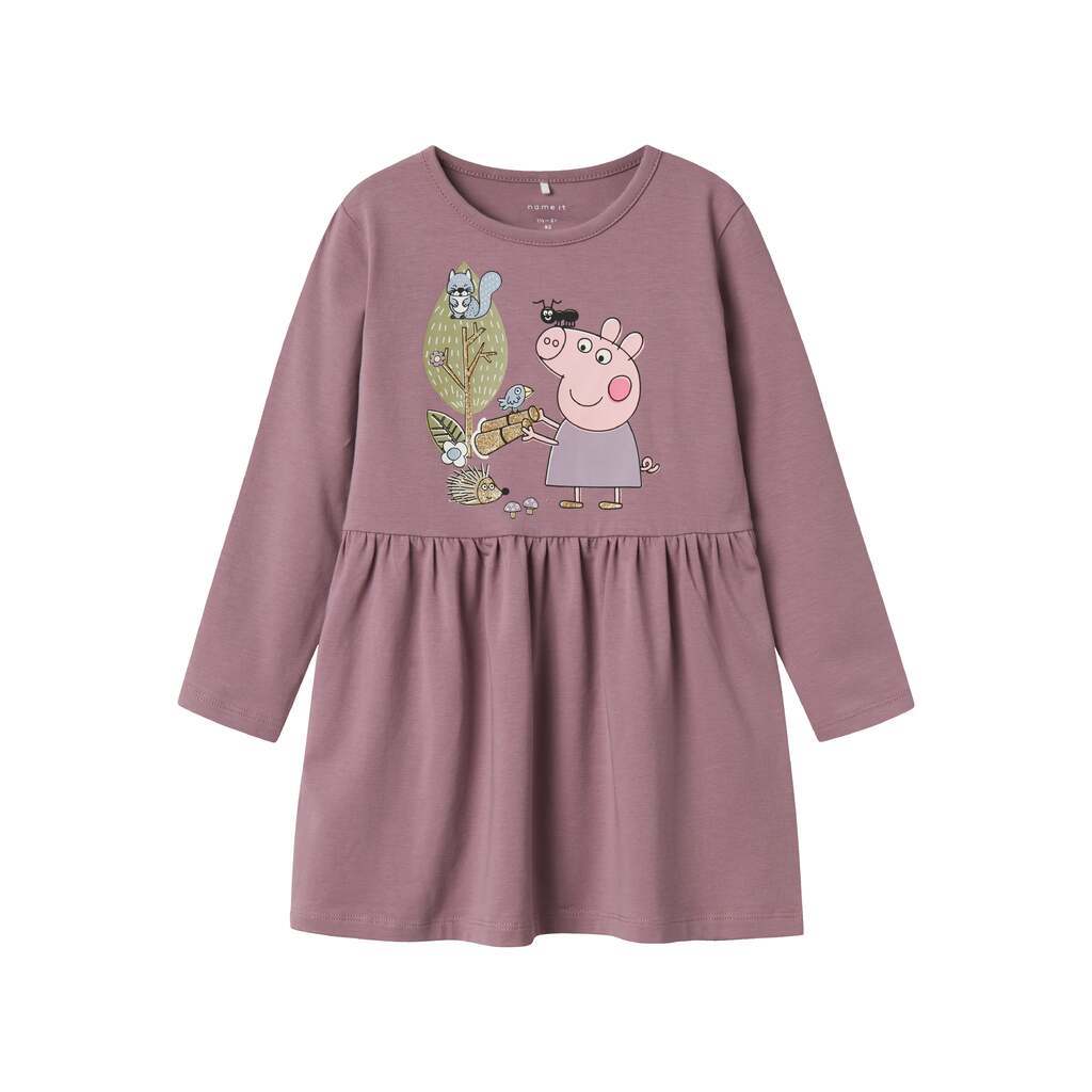 Name It Dyffi Gurli Gris Dress - Elderberry - 92 cm