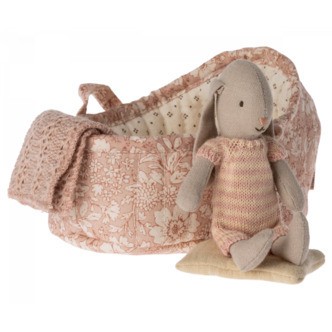 Maileg Micro Kanin i babylift - Rosa