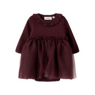 Lil Atelier Solange LS Tulle Body Dress - Catawba Grape - 56 cm