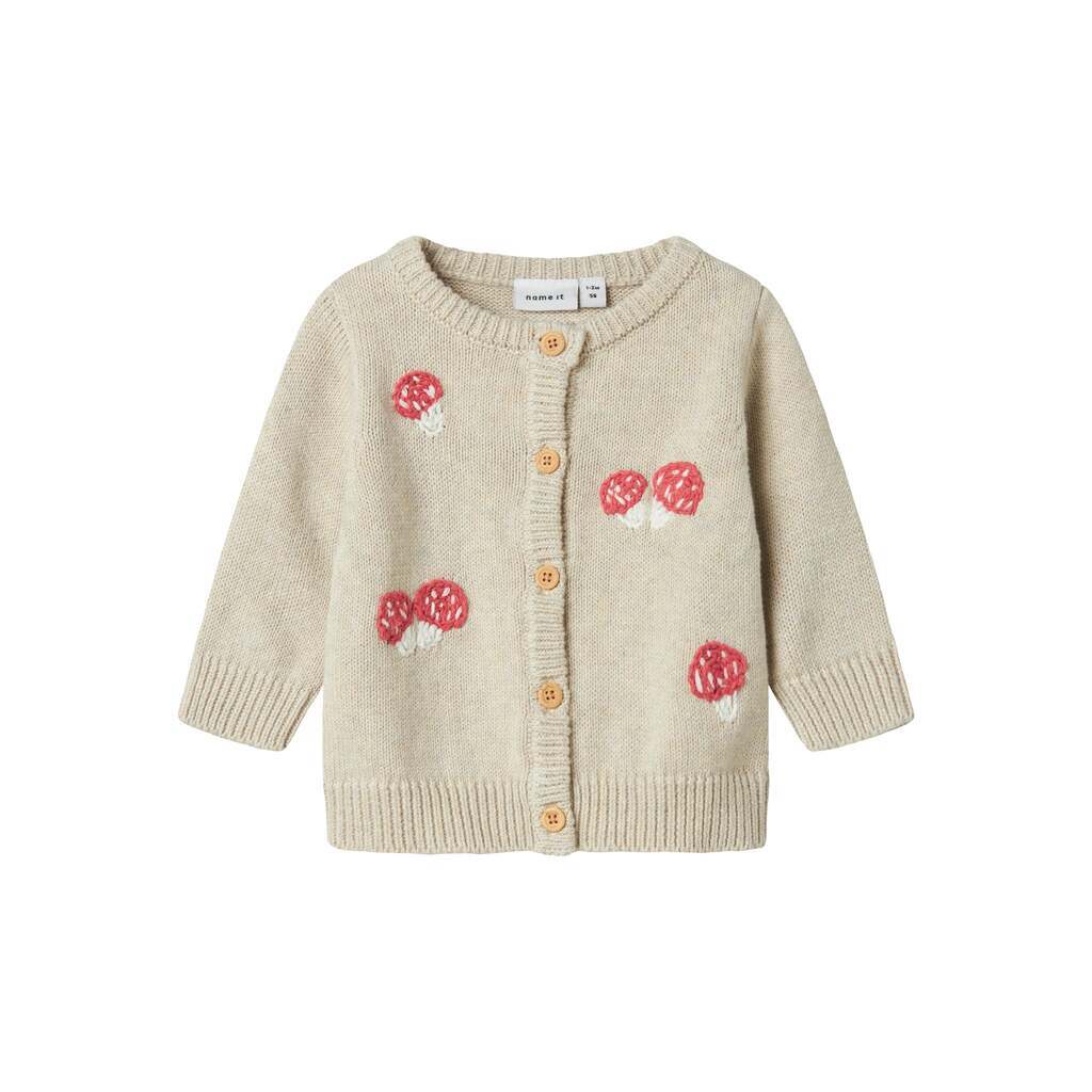 Name It Linie Strik Cardigan - Peyote Melange - 50 cm