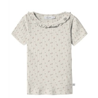 Lil Atelier Hulla Hua SS Slim Top - Coconut Milk - 92 cm