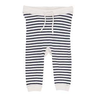 Copenhagen Colors Strik Leggings med Striber - Cream/Navy - 50 cm