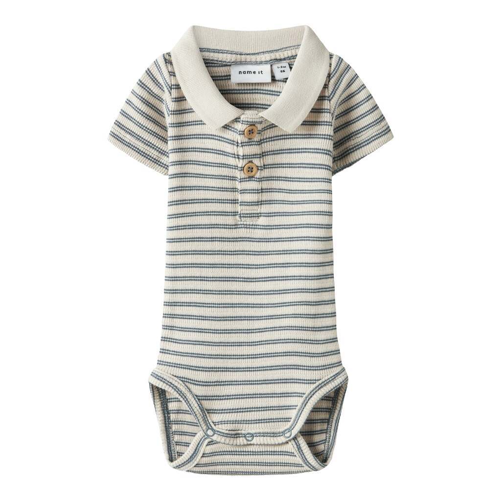 Name It Jerimiah SS Polo Body - Blue Mirage - 50 cm