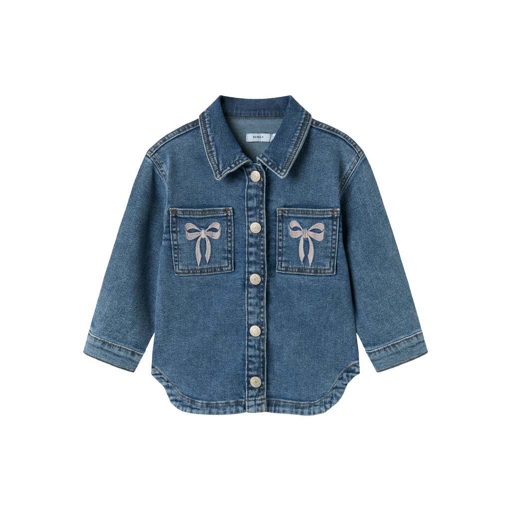Name It Devi Denim Jacket - Medium Blue Denim/Bow - 92 cm