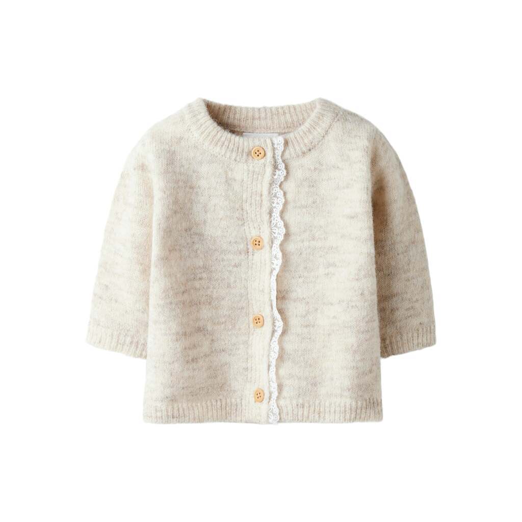 Name It Rikimmi LS Knit Cardigan - Peyote Melange - 50 cm