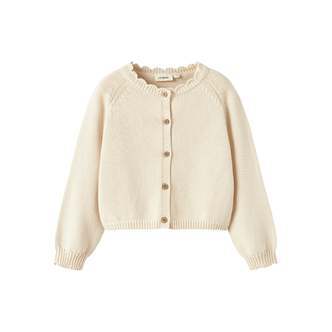 Lil Atelier Ramla LS Short Knit Cardigan - Turtledove - 92 cm