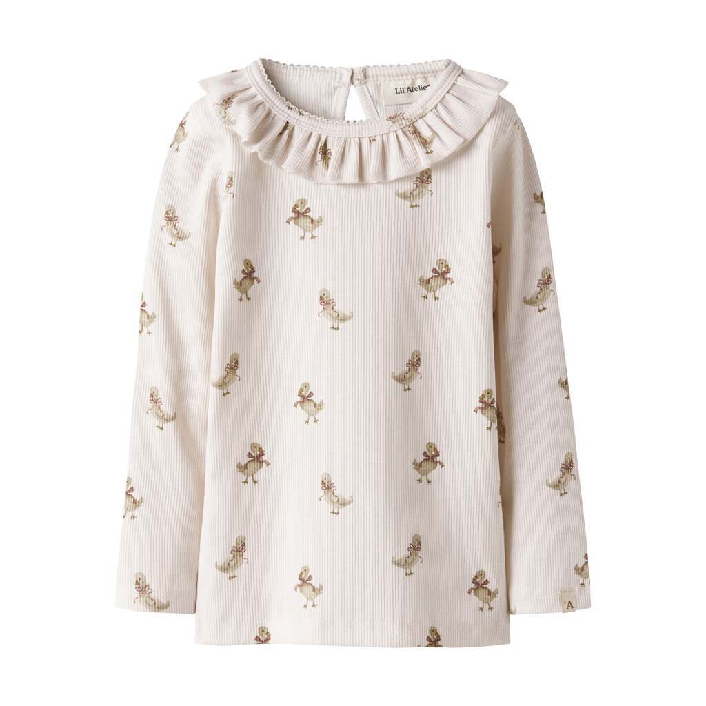 Lil Atelier Lavo Loa Slim Top - Almost Mauve/Goose - 92 cm