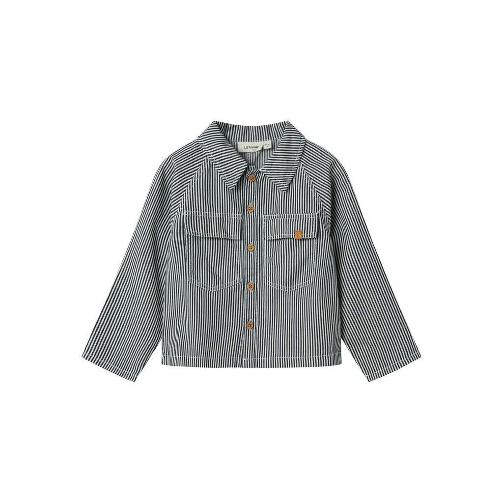 Lil Atelier Kasper Loose Twill Shirt - Dark Blue Denim - 92 cm