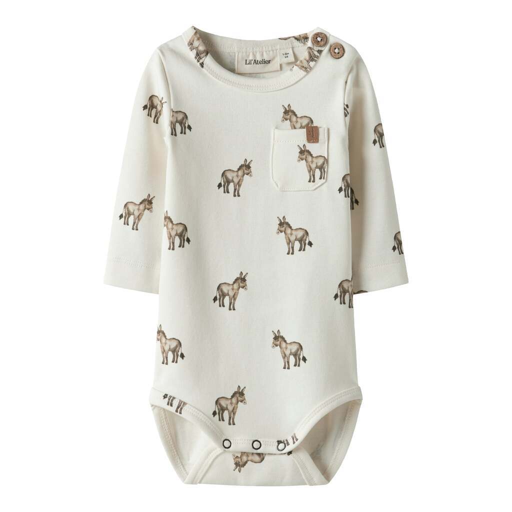 Lil Atelier Layo Sev LS Slim Body - Coconut Milk/Donky - 56 cm