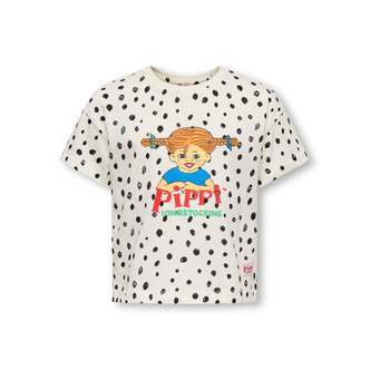 Only Mini Pippa Life SS Tee - Egret/Dot - 92 cm