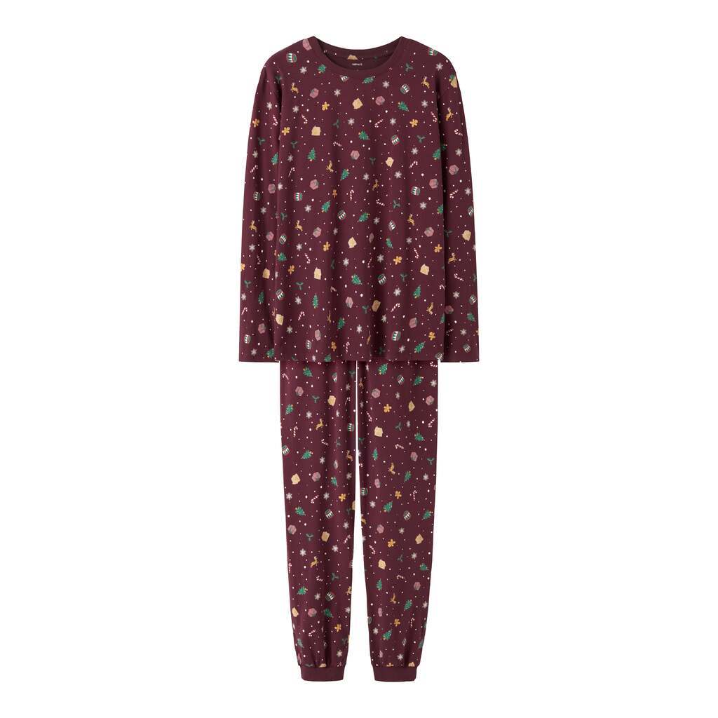 Name It Vismas Natsæt - Burgundy/Xmas - XS