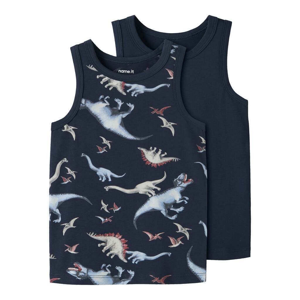 Name It Tank Top 2pak Navy Dino NOOS - Navy Blazer - 86 cm