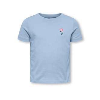 Only Mini Vega Life SS emb Tee - Soft Chambray EMB. Flower - 92 cm