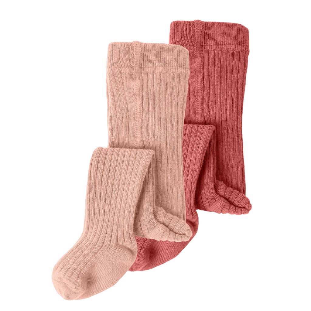 Lil Atelier Ilso 2 pak Strømpebukser - Withered Rose - 50/56 cm