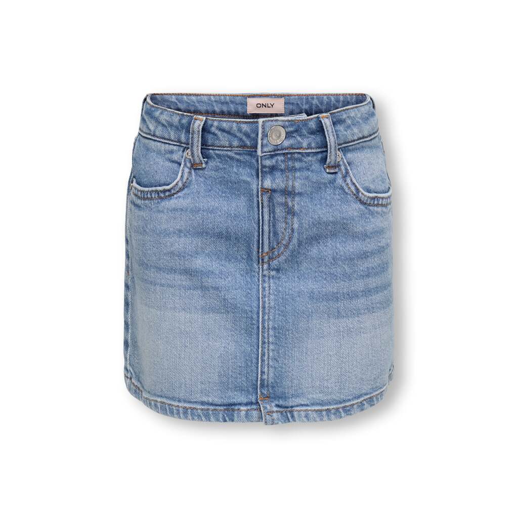 Only Mini Smilla Flower Denim Shirt - Light Blue Denim - 92 cm