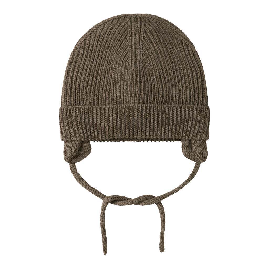 Lil Atelier Nanson Knit Hat - Shitake - 34/39