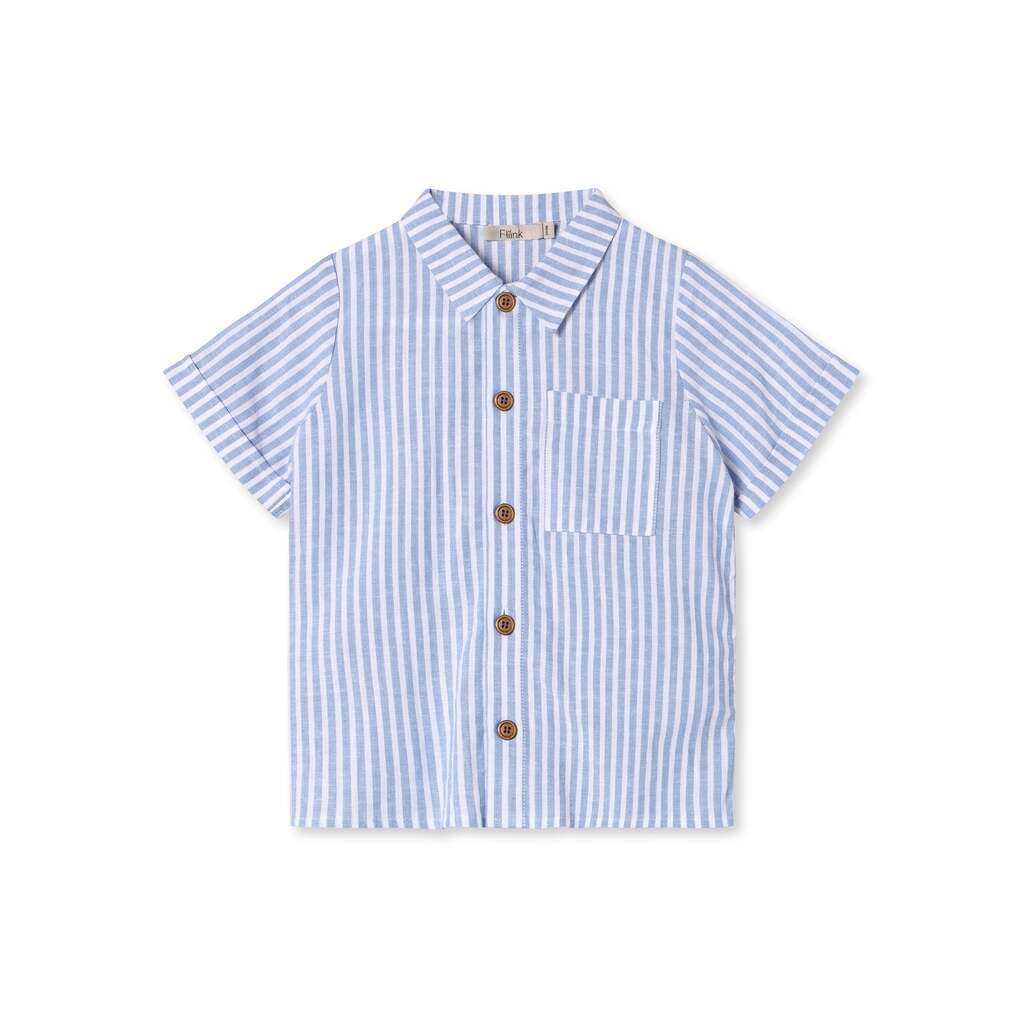 Fliink Vira SS Shirt - Dream Blue/Cloud Dancer - 86 cm