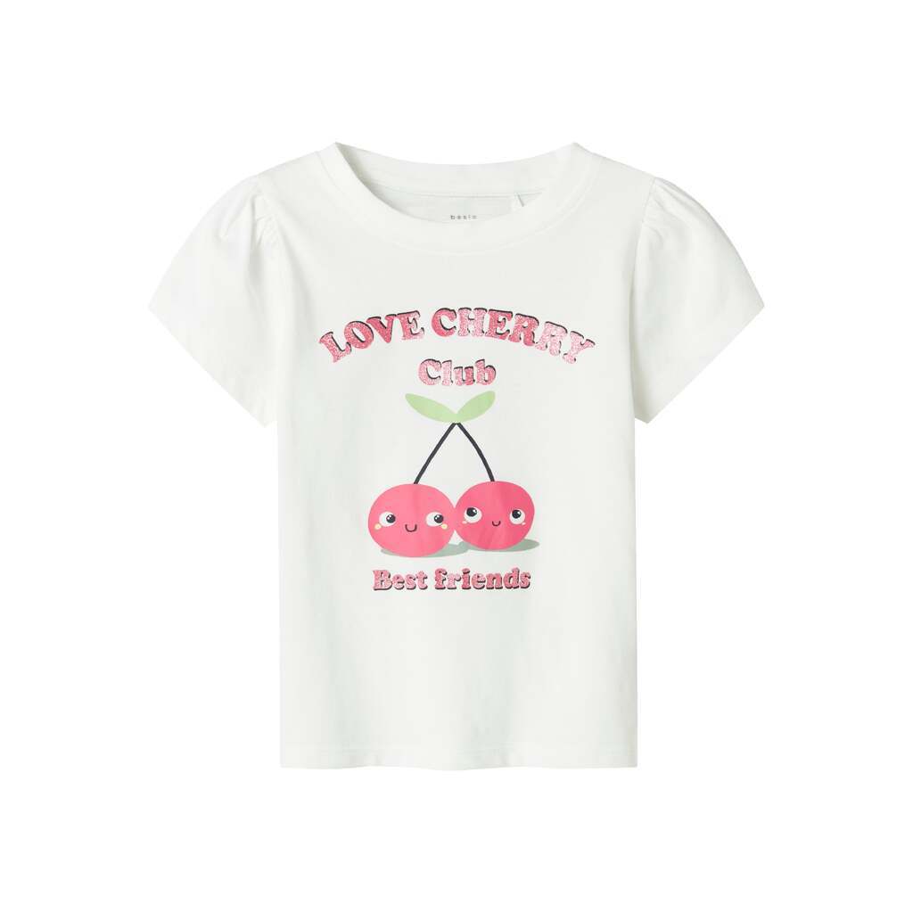 Name It Vibeke Top - Bright White/Cherry - 92 cm