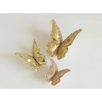 3 Smukke Sommerfugle Gold Glitz - Little Custom Creations