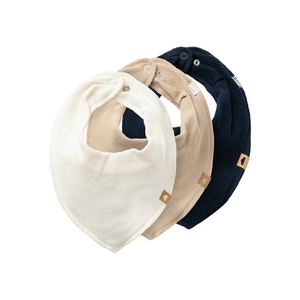 Name It Yvetti 3 pak. Hagesmæk  - Dark Sapphire, Humus & Buttercream