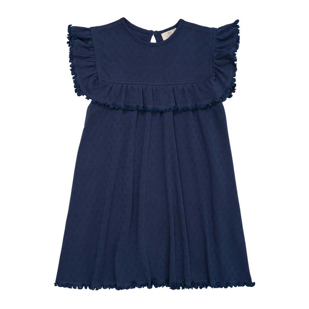Copenhagen Colors Pointelle Hjerte Kjole - Navy - 92 cm