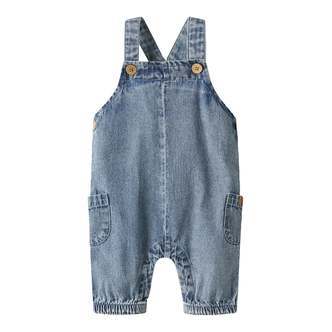 Lil Atelier Taya Loose Denim Overall - Medium Blue Denim - 56 cm
