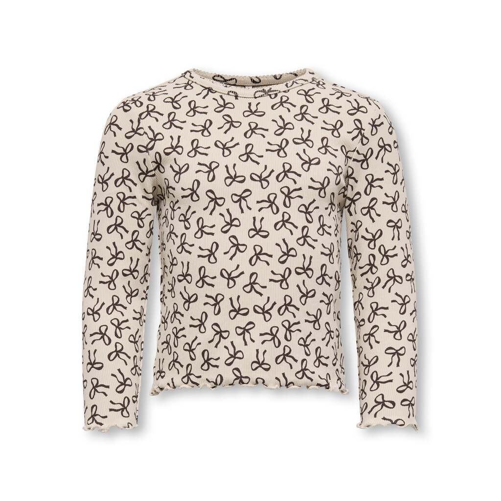 Only Mini Trinny Life LS Top - Pumice Stone/Bow - 92 cm