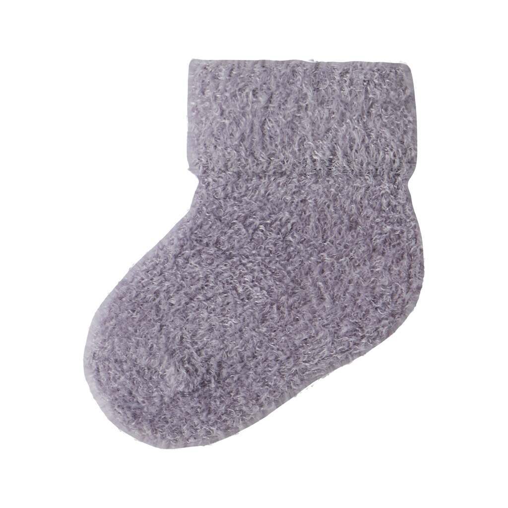 Name It Olli Terry Fluffy Strømpe - Lavender Gray - 50/56