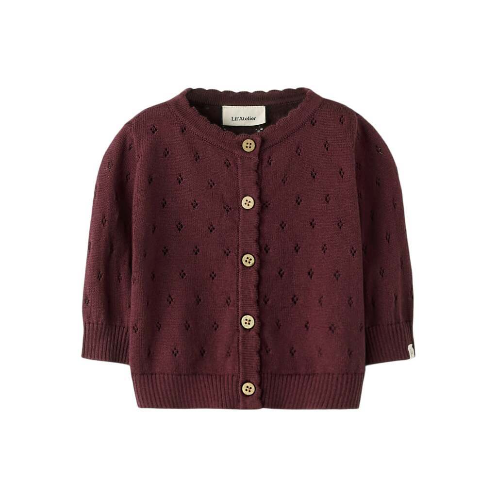 Lil Atelier Nimi LS Knit Cardigan - Catawba Grape - 56 cm