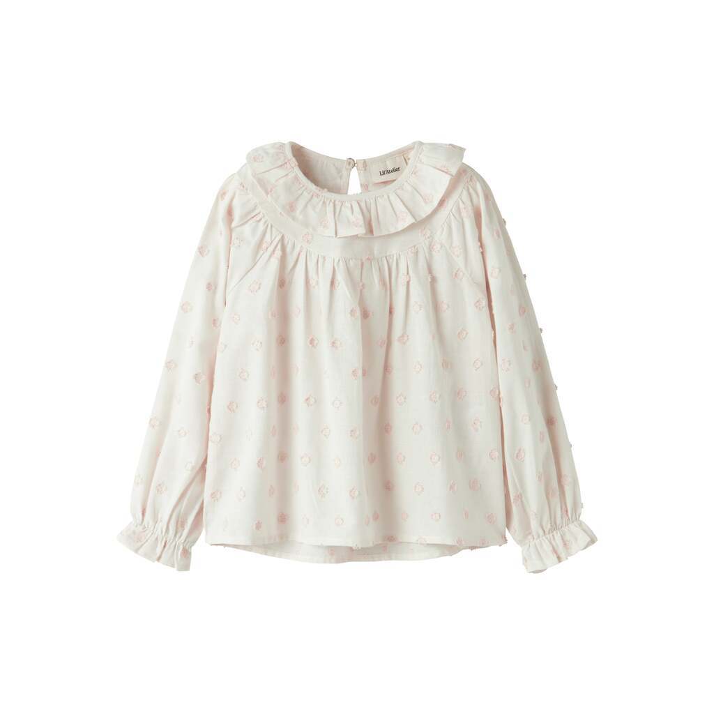 Lil Atelier Nethe Loose Shirt - Pastel Parchment - 92 cm