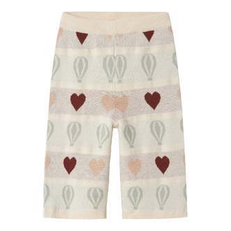 Lil Atelier Lamai Wide Knit Ancle Pants - Pastel Parchment - 92 cm