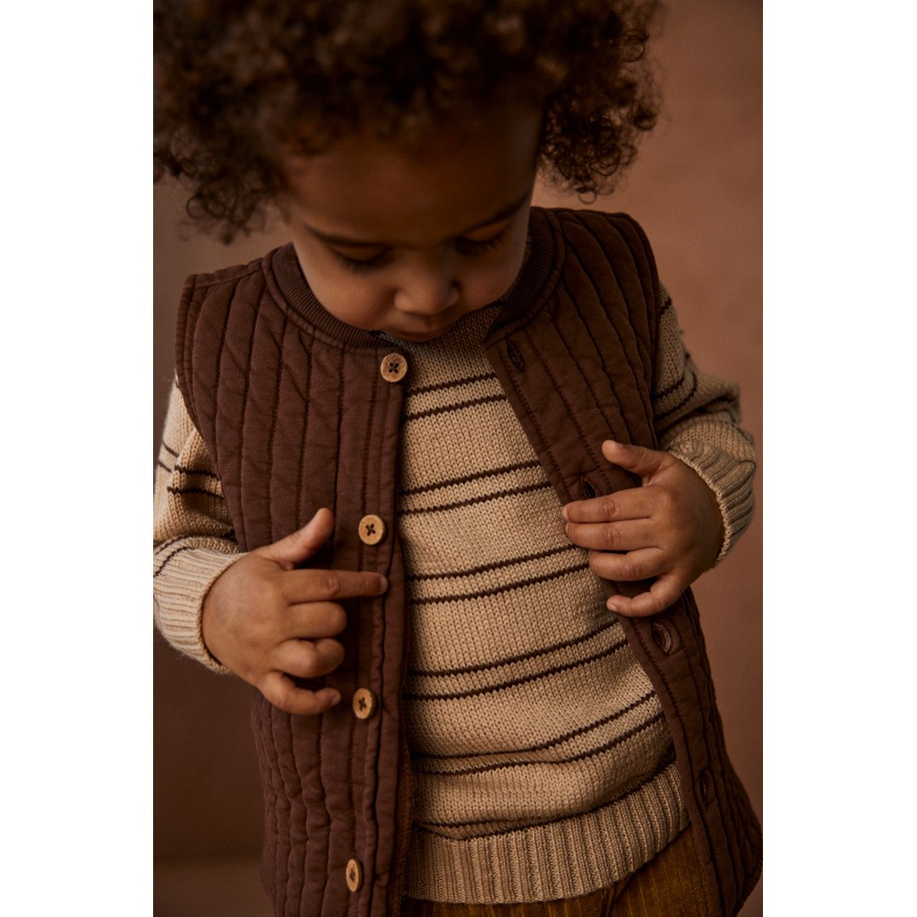 Lil Atelier Roger LS Knit - Warm Sand - 56 cm