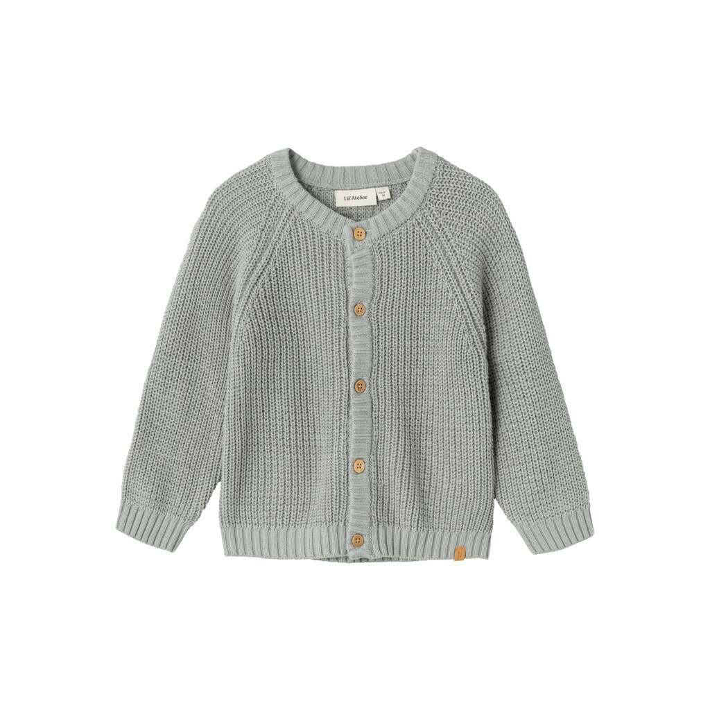 Lil Atelier Emlen Lin Knit Cardigan - Limestone - 92 cm