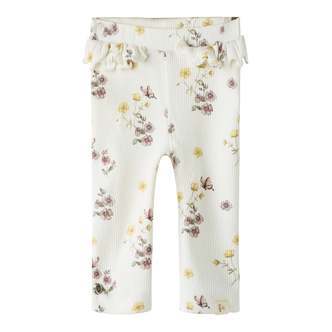 Lil Atelier Gavo Efi Slim Leggings NOOS - Coconut Milk/Flower Mix - 56 cm