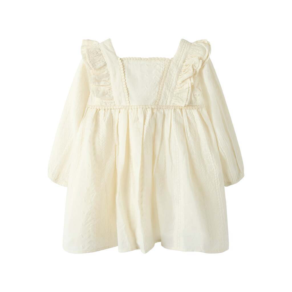 Lil Atelier Roso LS Dress - Turtledove - 92 cm