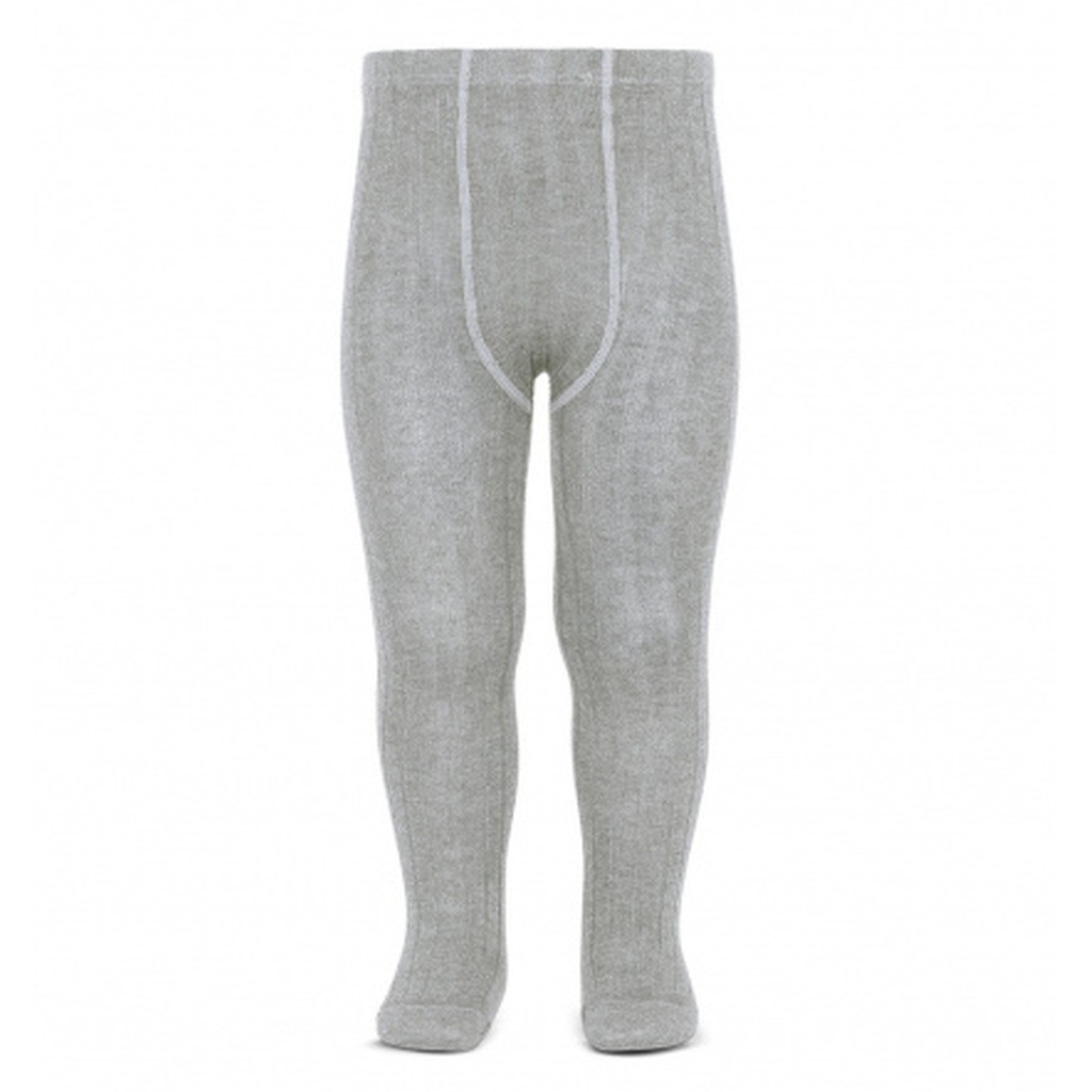 Condor Rib Strømpebukser - Lysegrå - 0-3 mdr.