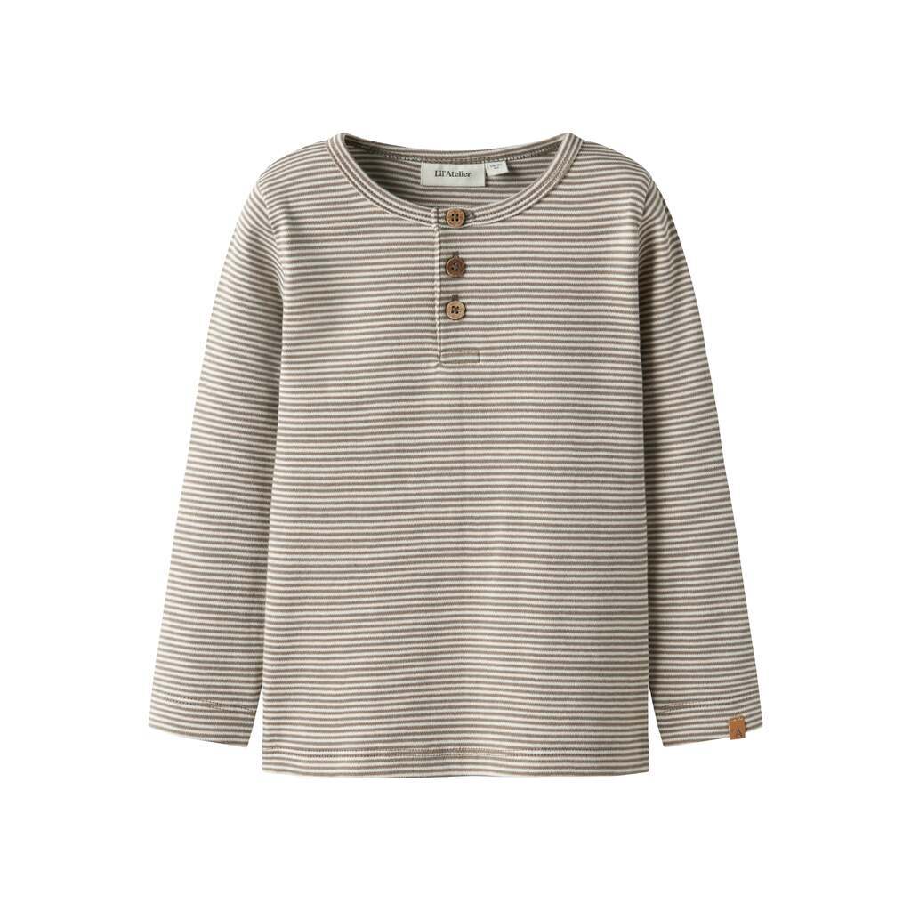 Lil Atelier Ohio Slim Top - Turtledove/Sepia Tint - 92 cm