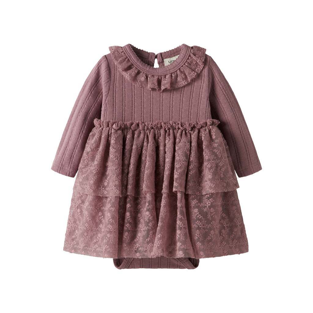 Lil Atelier Robelle LS Body Dress - Nostalgia Rose - 56 cm