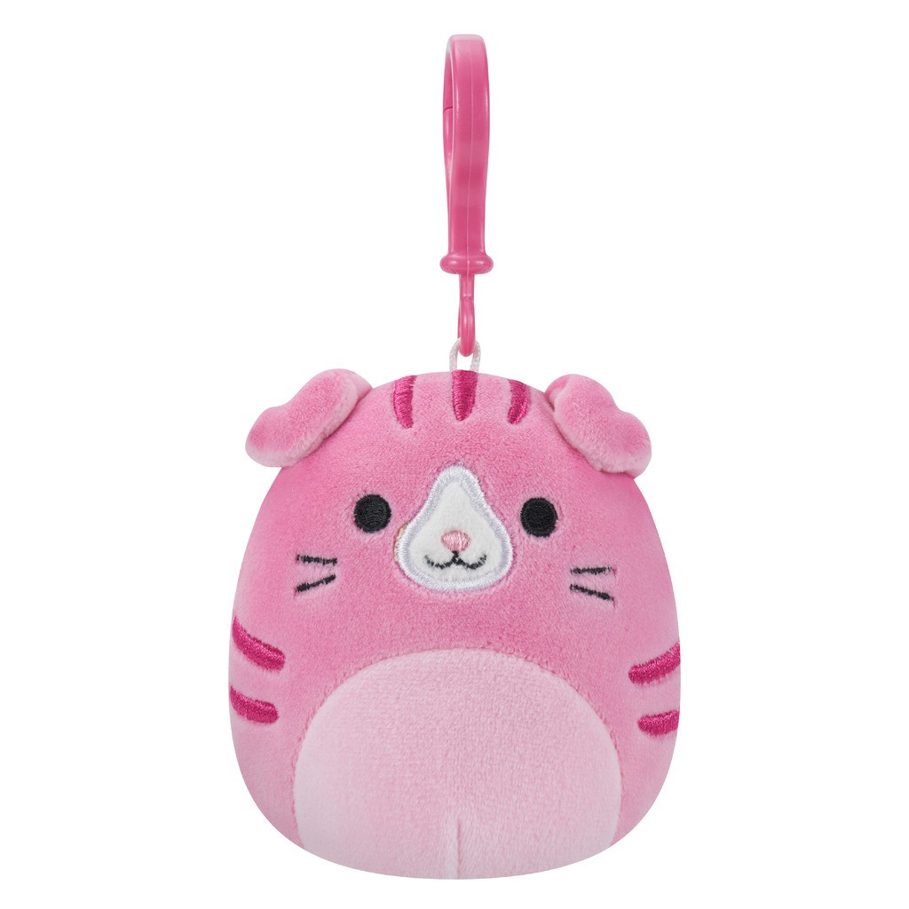Squishmallows - Clip On Geraldine the Scottish Fold Cat 9 cm