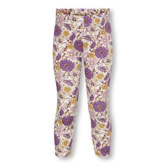 Only Mini Trinny Life Leggings - Tofu/Flower Bouquet - 92 cm