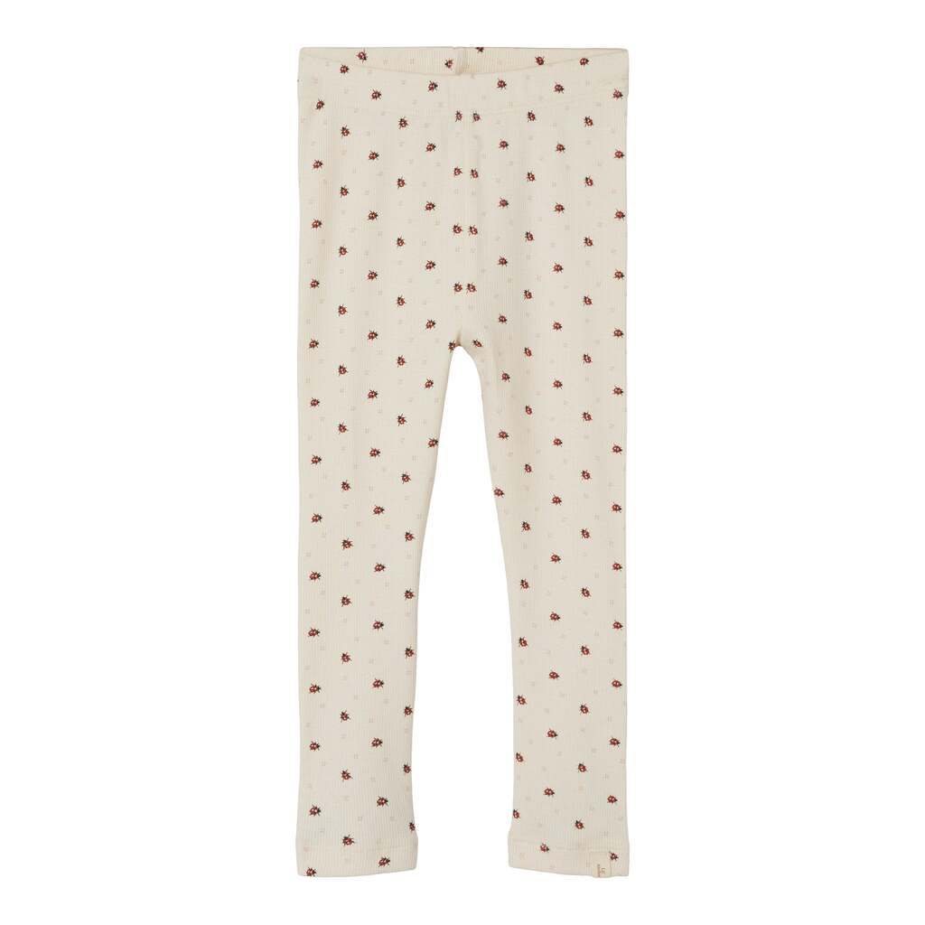 Lil Atelier Gago Kye Slim Leggings med Mariehøne - Whitecap Gray - 92 cm