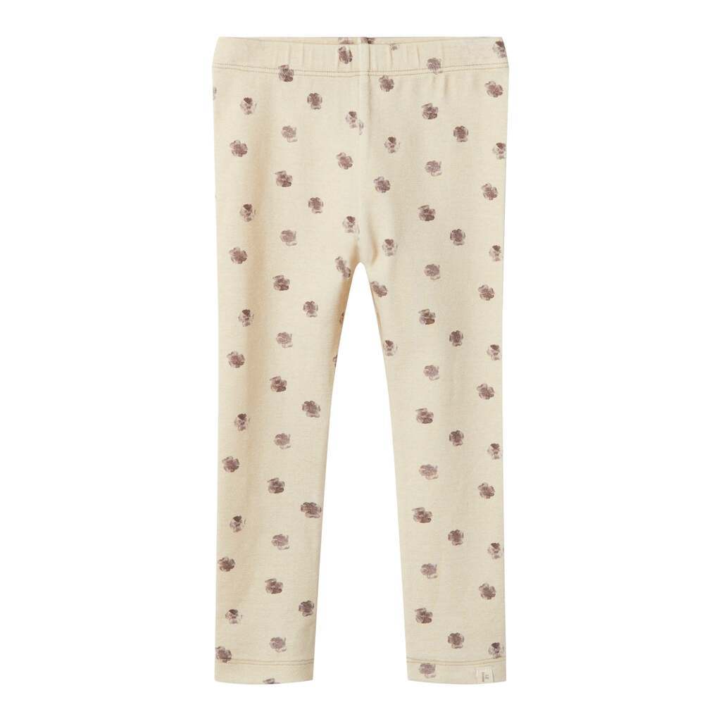 Lil Atelier Gaya Slim Leggings - Fog Flower - 92 cm