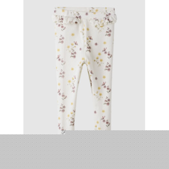 Lil Atelier Gavo - Efi Slim Leggings NOOS - Coconut Milk/Flower Mix - 92 cm