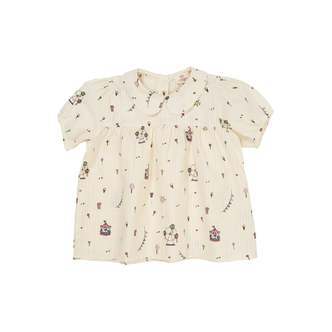 Copenhagen Colors Printet Bluse - Cream Tivoli Print - 80 cm