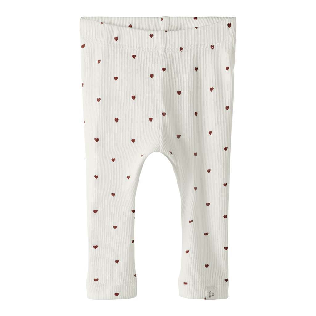 Lil Atelier Gago Slim Leggings NOOS -  Coconut Milk Heart - 56 cm