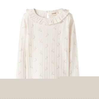 Lil Atelier Rachello Ria Slim Top - Coconut Milk/Flower - 92 cm