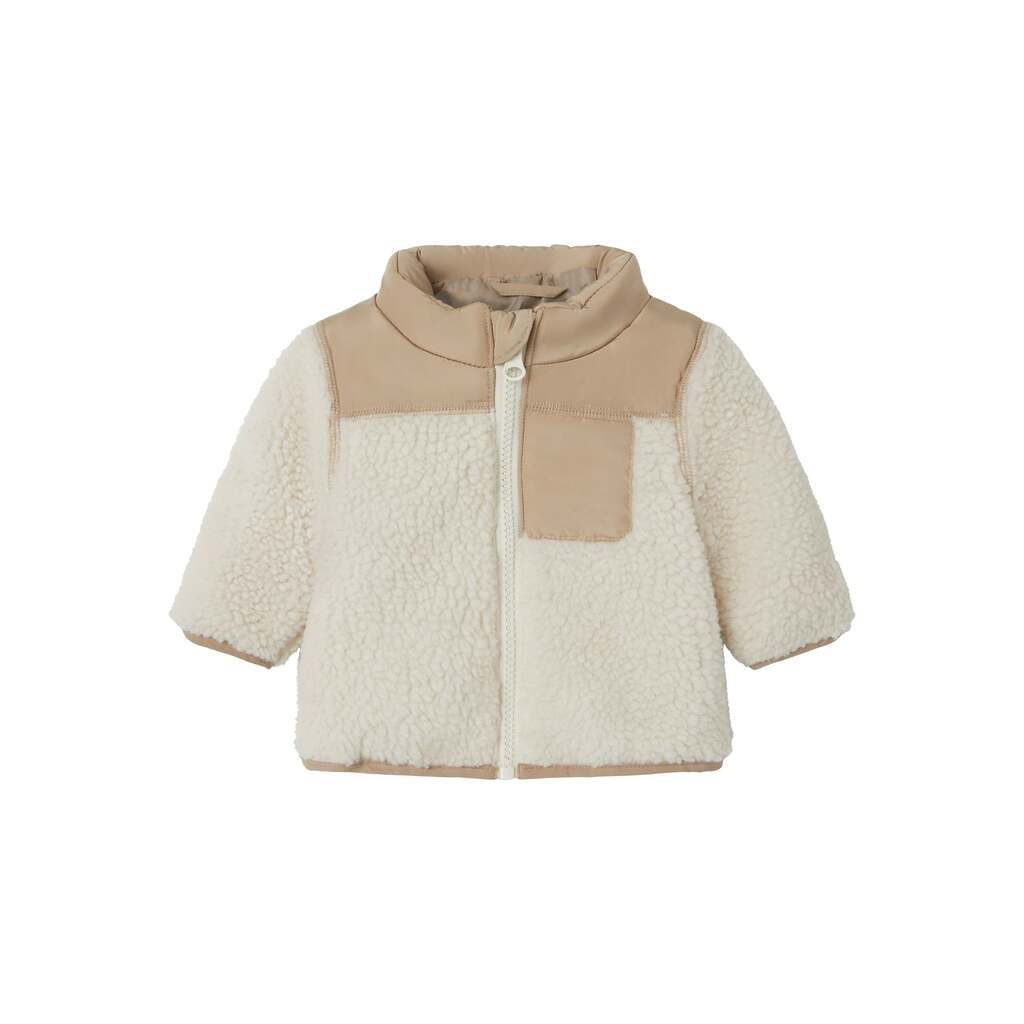 Name It Mosie Teddy Jacket - Whitecap Gray - 56 cm